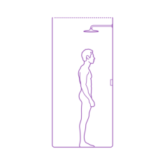 Fixtures Shower Heads Heights Outline Icon Svg Set, Free Vectors File